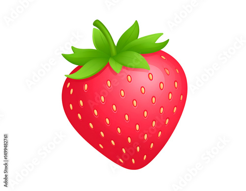 A vibrant, ripe strawberry, detailed illustration