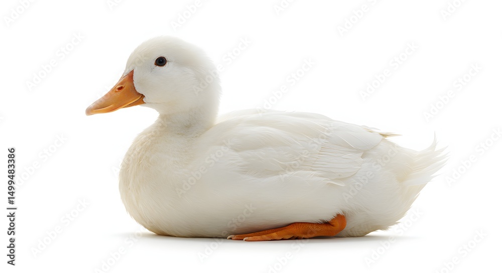 Adorable White Duck A Stunning Close-Up Photograph of a Domestic Duck Adorable White Duck A Stunning Close-Up Photograph of a Domestic Duck