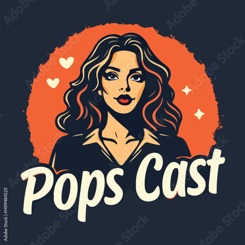 Logo for Pops Cast, a podcast focused on discussions about pop culture and entertainment trends (5).eps