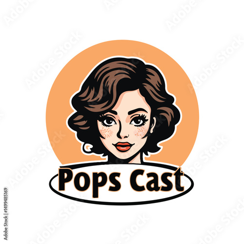 Logo for Pops Cast, a podcast focused on discussions about pop culture and entertainment trends (7).eps