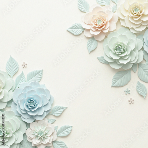 Wallpaper Mural Floral Whispers: Delicate pastel blossoms and graceful leaves in an ethereal arrangement. Capturing a sense of tranquility and spring beauty. Torontodigital.ca