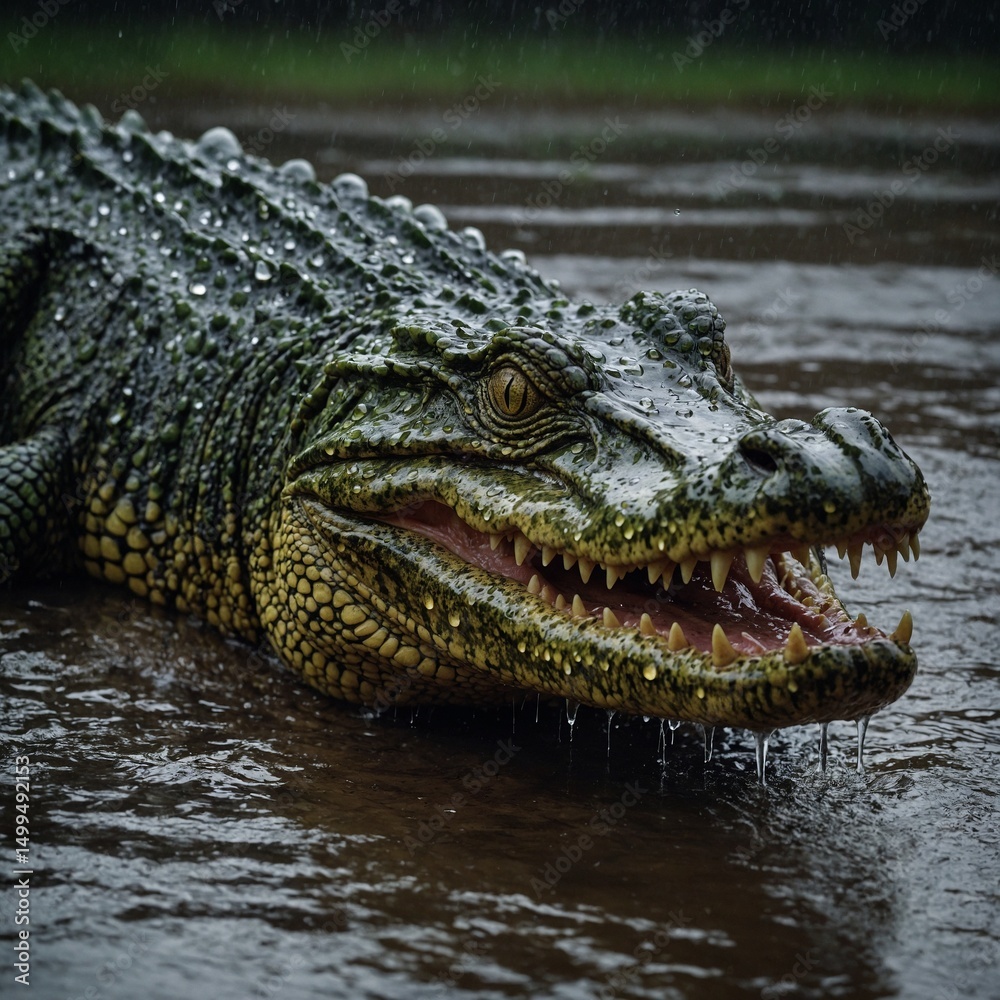 Obraz premium crocodile in the water