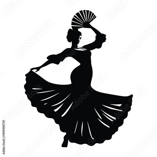 A dancer performing a flamenco silhouette
