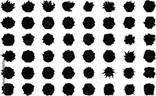 Vector collection of artistic grungy black paint brush, creative brush stroke set vector isolated on white background.