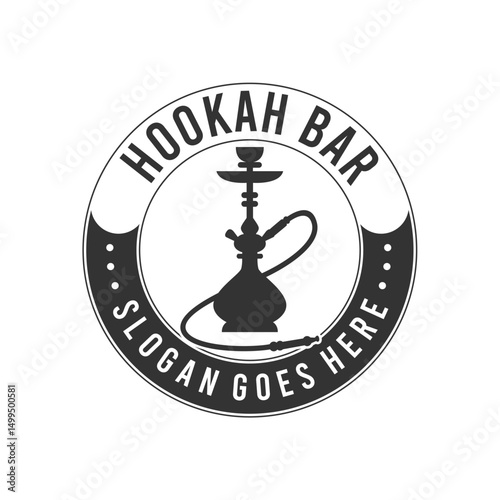 Hookah logo design, label, badge