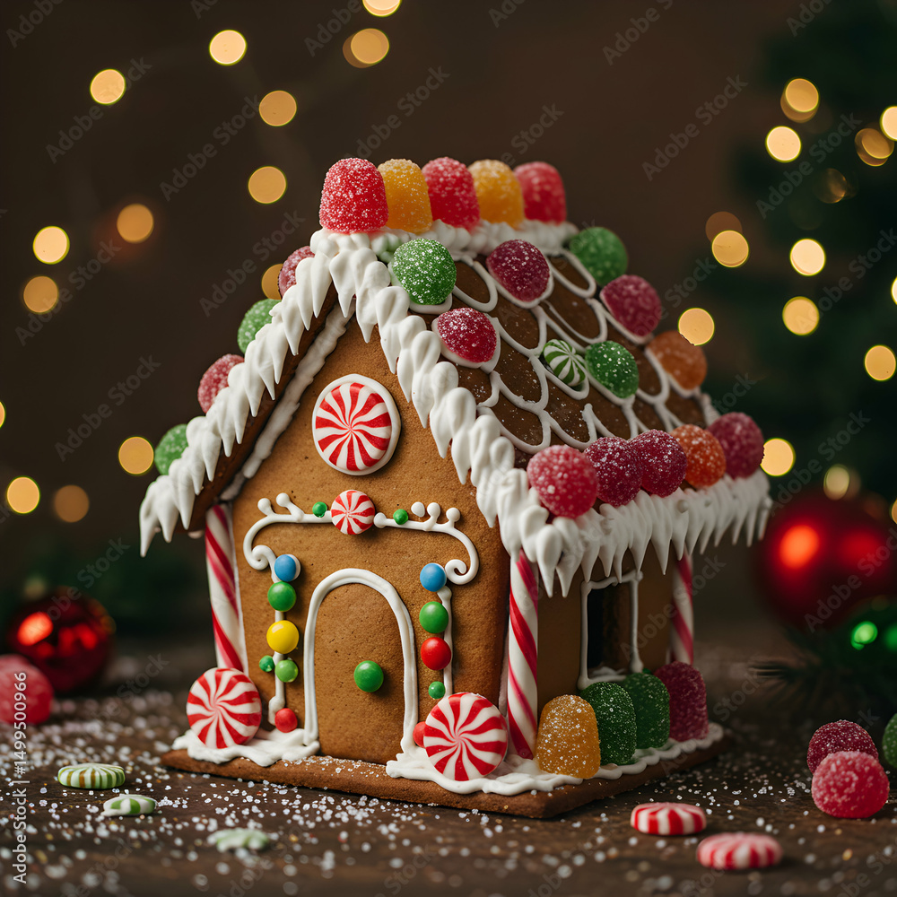 Naklejka premium Gingerbread House Christmas Decor