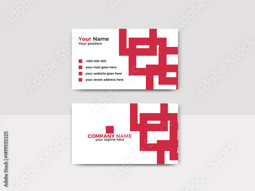 modern business card design . double sided business card design template . red business card inspiration