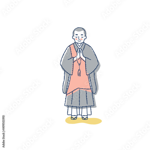 合掌している僧侶