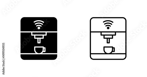 Coffee Maker with Wi-Fi Vector Icon
