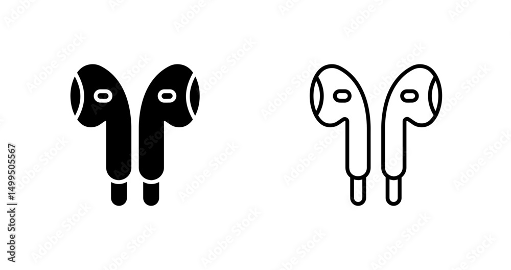 Fototapeta premium Earbuds Vector Icon