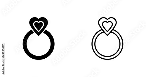 Heart Shaped Ring Vector Icon