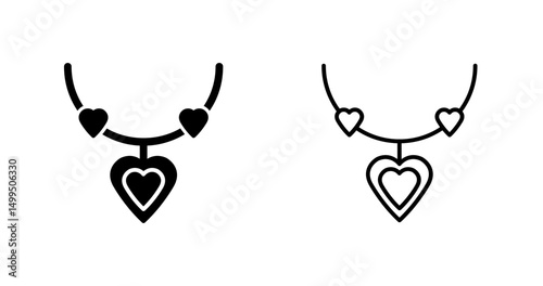 Heart Shaped Necklace Vector Icon