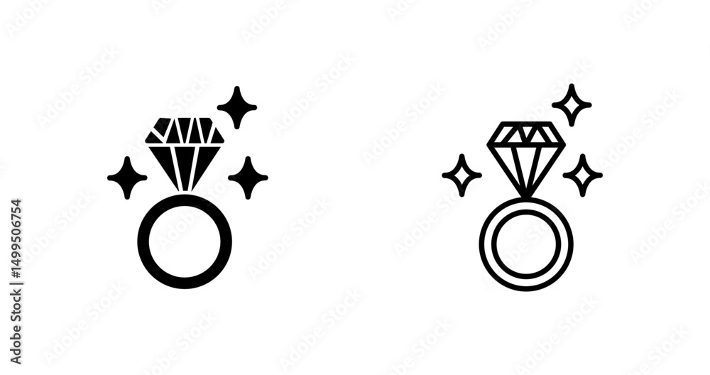 Obraz premium Engagement ring Vector Icon