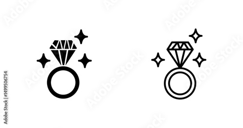 Engagement ring Vector Icon