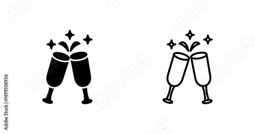 Champagne toast Vector Icon