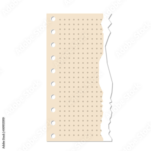 Ripped pieces of white color paper. Ripped paper strips. Vector illustration