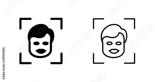 Facial Recognition Vector Icon