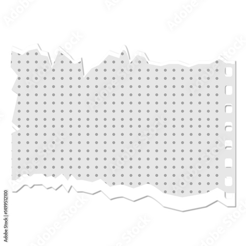 Ripped pieces of white color paper. Ripped paper strips. Vector illustration