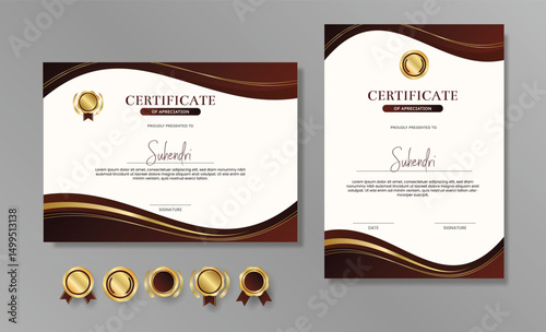 Elegant Modern Certificate of Appreciation Template with Gold Accents