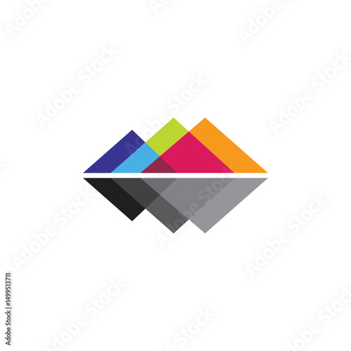Iceberg colorful logo design graohic vector