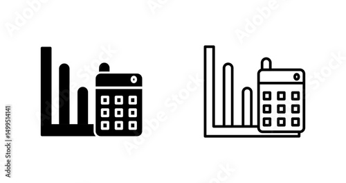 Calculator with Graph Vector Icon