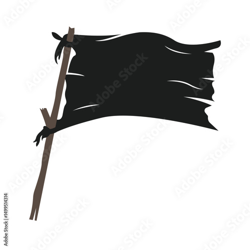 black flag torn empty space vector element design