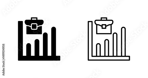 Briefcase with Chart Vector Icon