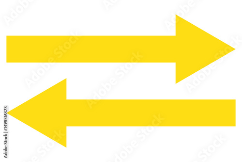Set of long arrow vector, icon. Black horizontal double side arrow. Straight long arrow vector icon set. Long arrows left and right in flat style. Long arrow silhouette, symbol, icon design