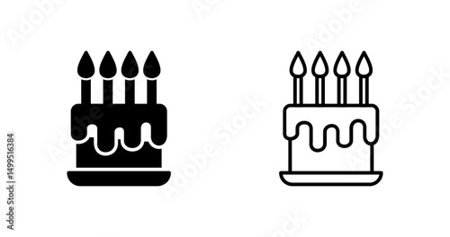Birthday cake Vector Icon