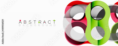 Colorful overlapping circles create modern abstract design. Bright hues blend, forming dynamic visual experience. Simple, clean aesthetic.