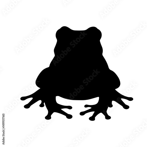 Simple Silhouette of a Frog in a Full View