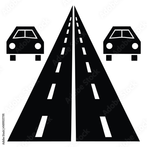 Heavy highway traffic with blurred motion of cars on the asphalt autobahn