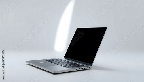 laptop computer sitting on top of a white table