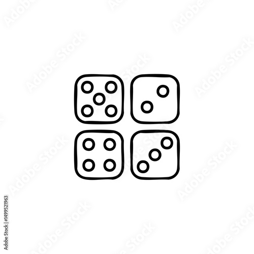 Rolling dices icon logo flat vector design