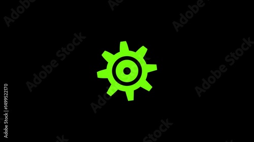  gear setting system loading animation.Cog flowing process rotation animation.Spinning gear animated icon.Rotating Gears or Cogs