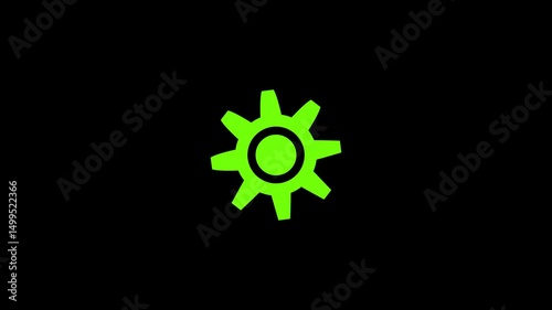  gear setting system loading animation.Cog flowing process rotation animation.Spinning gear animated icon.Rotating Gears or Cogs