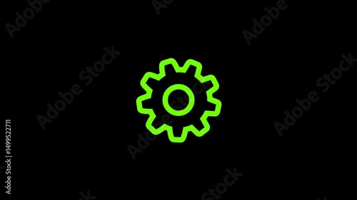  gear setting system loading animation.Cog flowing process rotation animation.Spinning gear animated icon.Rotating Gears or Cogs