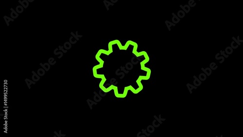  gear setting system loading animation.Cog flowing process rotation animation.Spinning gear animated icon.Rotating Gears or Cogs