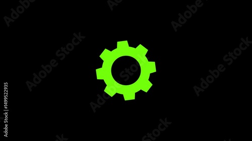  gear setting system loading animation.Cog flowing process rotation animation.Spinning gear animated icon.Rotating Gears or Cogs