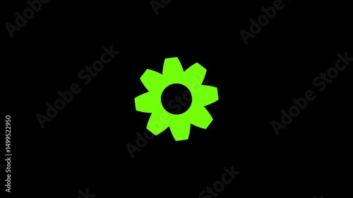  gear setting system loading animation.Cog flowing process rotation animation.Spinning gear animated icon.Rotating Gears or Cogs