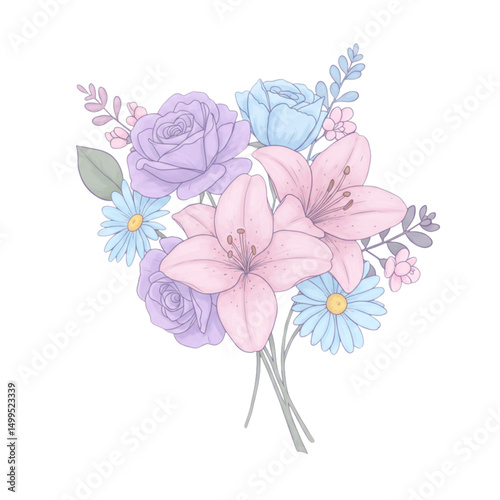 Wallpaper Mural hand drawn flowers Torontodigital.ca