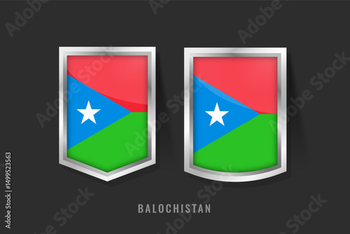Free Download Vector Illustration of Balochistan Label Logo. Balochistan Badge Sign With Flag. - GFXLoad