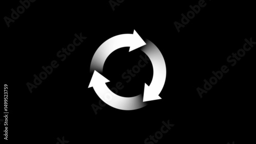 refresh icon anmation on black background