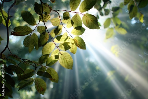 A sunbeam through leaves as a metaphor for hope