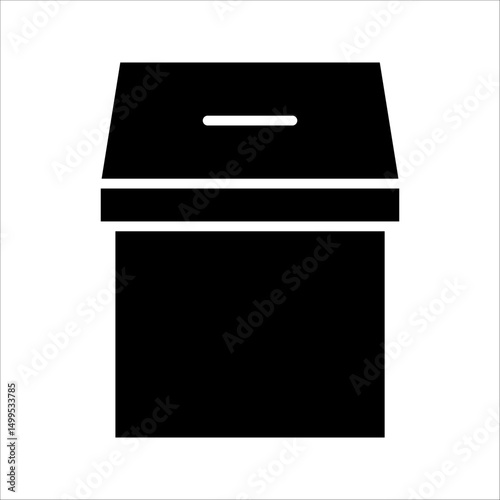  voting ballot box Icon Symbol isolated wh kground. vector illustration. color editable.