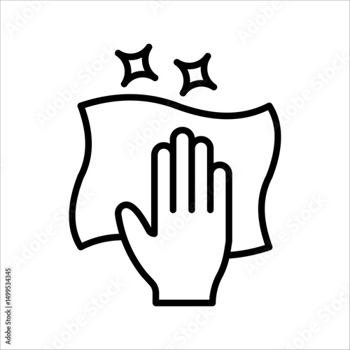 Cleaning cloth Icon Symbol isolated wh kground. vector illustration. color editable.