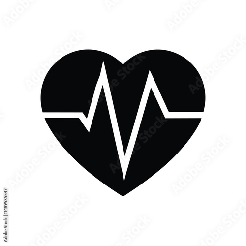 Heartbeat heartrate medical vital sign on white back ground