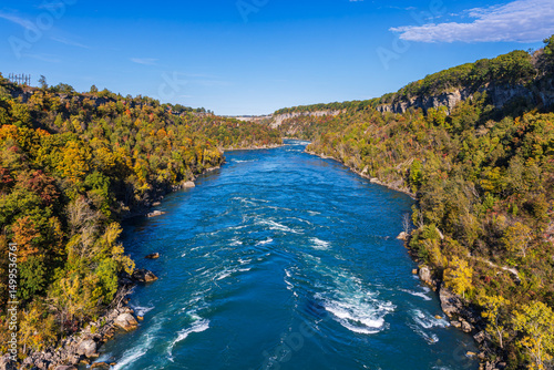 Niagara River. Whirlpool of Niagara River, Ontario, Canada in autumn.