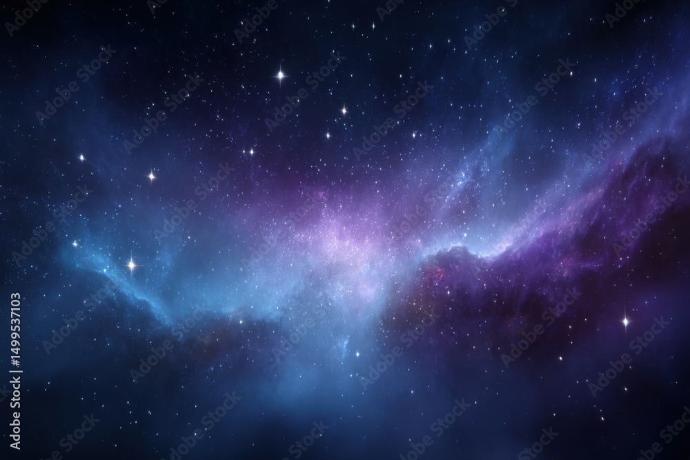 Obraz premium Cosmic Nebula Shimmers in Deep Space Abstract Digital Art Illustration Galaxy Background Starry Night Sky