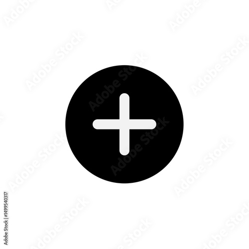 High-Impact Add Vector Icon in Bold Circular Interface Style.